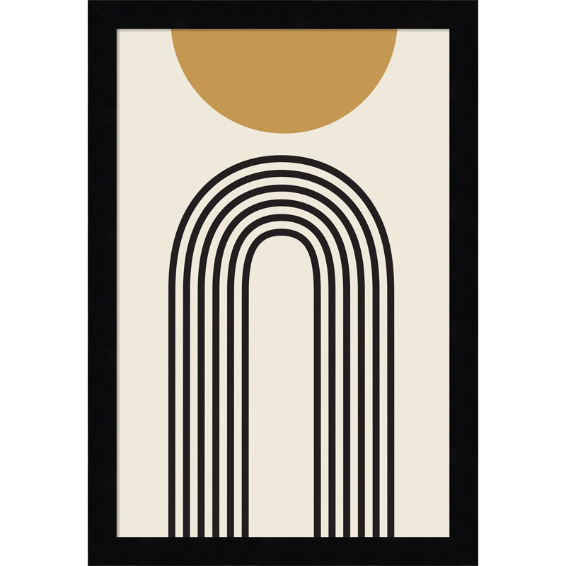 «Retro Mountain Sunrise» par The Creative Bunch Studio - cadre photo, impression sur papier, H 16 po x l 11 po, Noir