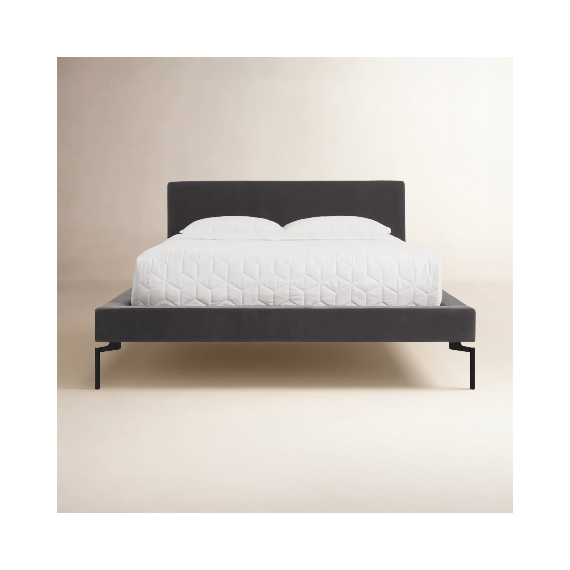 New Standard Upholstered Bed, Full, Storm Velvet/Black