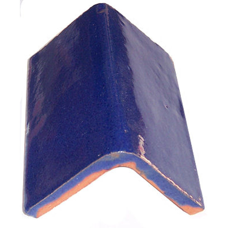 1.75" 5pcs TalaMex Talavera Clay V-Cap, 1.75" W x 4" L, Cobalt Blue