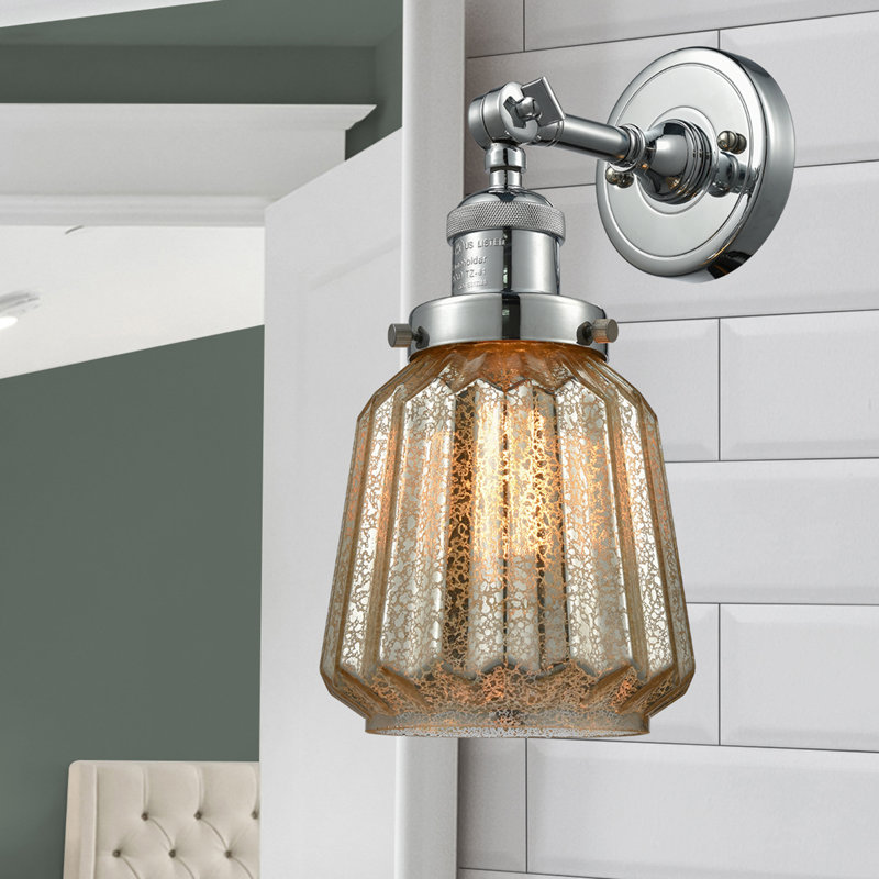 Vinson Armed Sconce, Polished Nickel, Mercury