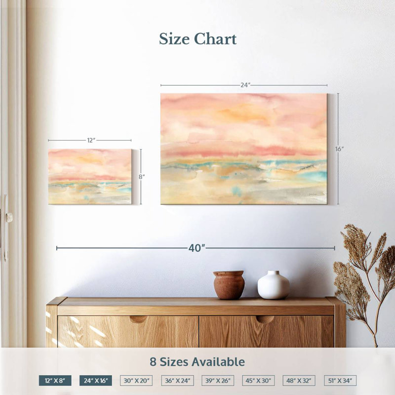 Avery Blush Seascape, 16" H x 24" W