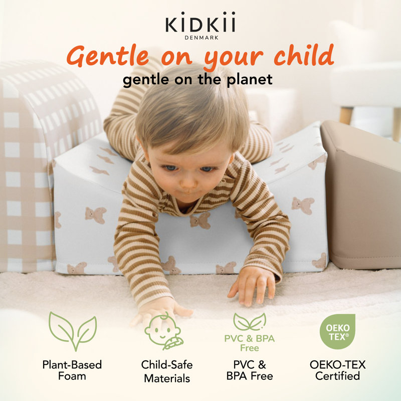KIDKII - Ensemble de 4 blocs en mousse pour jeux pour tout-petits, beige