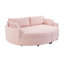 Chaise longue double rose de 260 cm de profondeur, revêtement en velours côtelé et ports de chargement