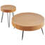Ensemble de 2 tables basses rondes avec pieds en métal et rangement flexible