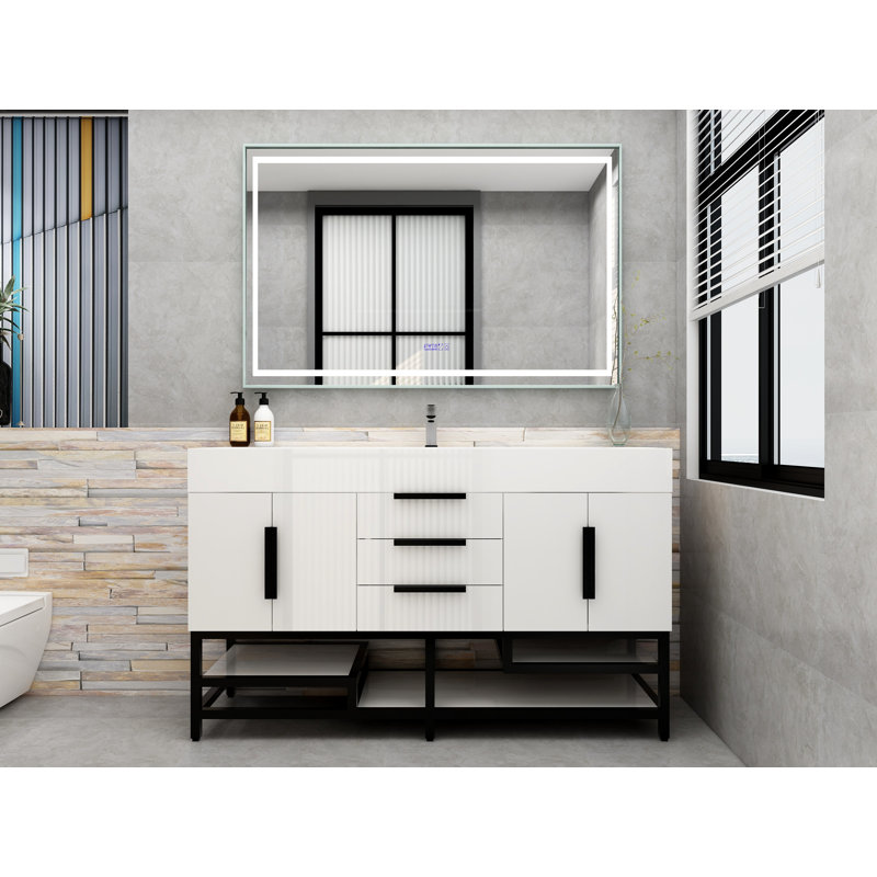Jessica 60'' Free Standing Single Bathroom Vanity, White