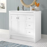 36.5" Single Bathroom Vanity With Cultured Marble Top