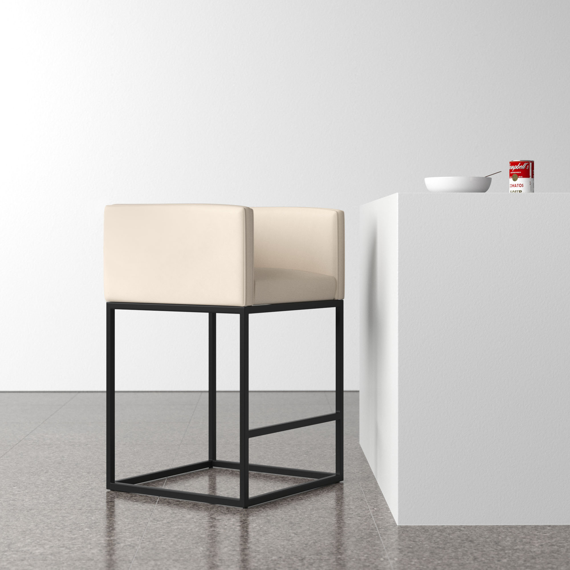  Bar & Counter Stool, Cream, Counter Stool (25" Seat Height)