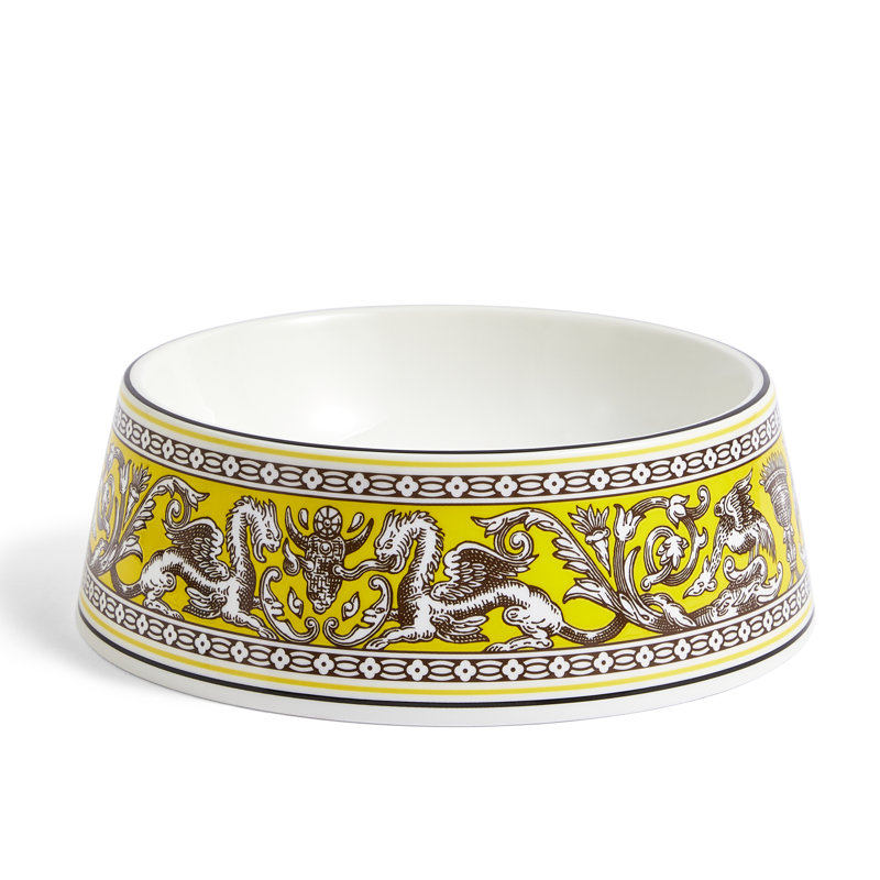 Florentine Citron Pet Bowl 21cm 8.2in, Yellow