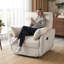 Fauteuil inclinable oscillant pivotant de 37,5 pouces avec repose-pieds et dossier réglable, tissu velours côtelé moelleux-936312481