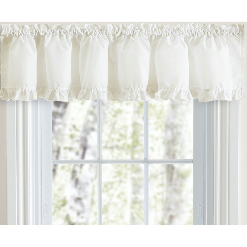 Abbra Cotton Blend Ruffled Window Valance, Natural