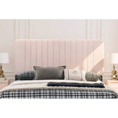 Lit double en velours rose Valletta