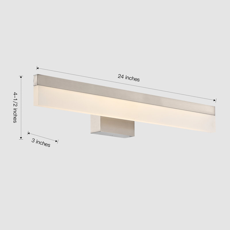 Edvard 24" Light Dimmable Linear LED Vanity Light 1350 lumen, Brushed Nickel