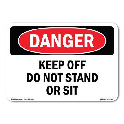 Autocollant «Keep Off Don't Stand or Sit» 7 po x 5 po