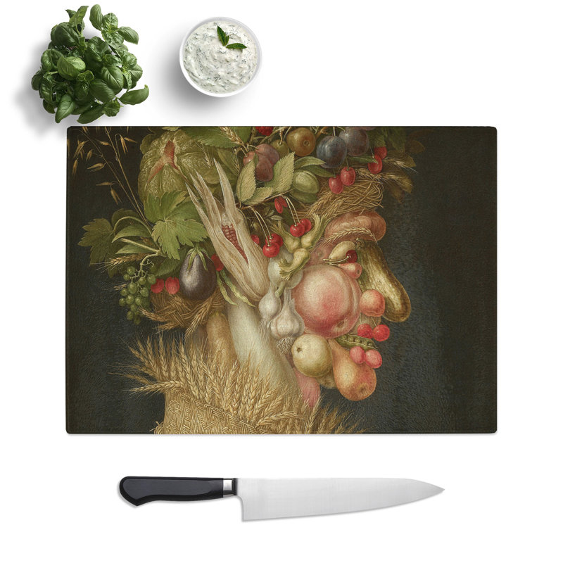 Summer by Giuseppe Arcimboldo Chopping Board, 20cm W x 28.5cm L