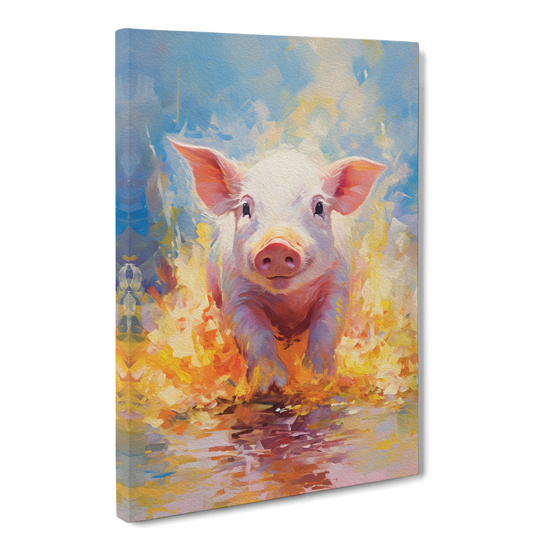 Pig Impressionism - Wrapped Canvas, 60cm H x 40cm W x 3cm D