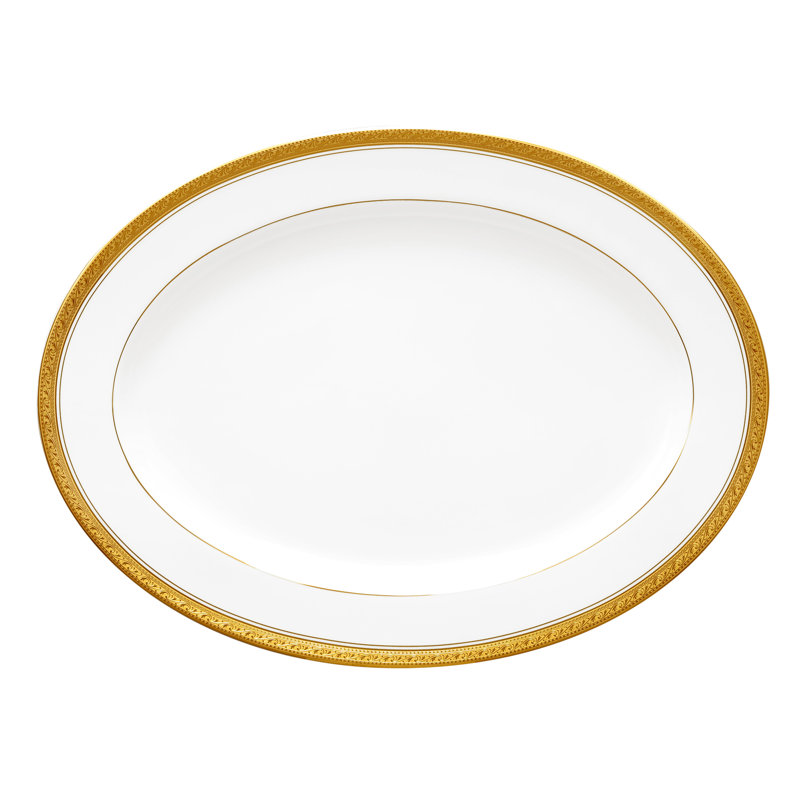 Noritake Crestwood Oval Platter, 1.75" H x 12" W x 16" L, Gold