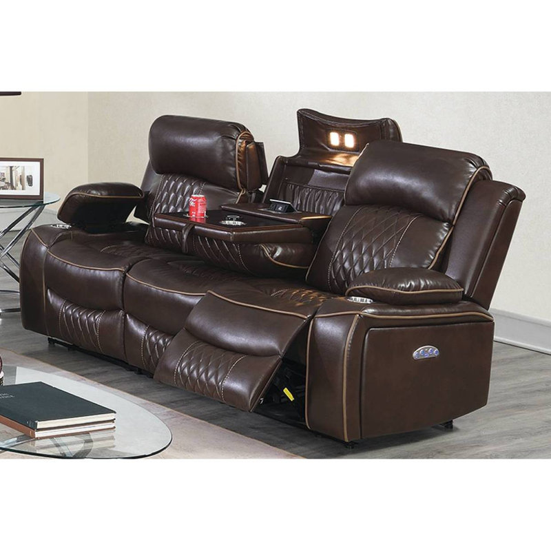 Canapé moderne 1 pièce Power Motion, Brun