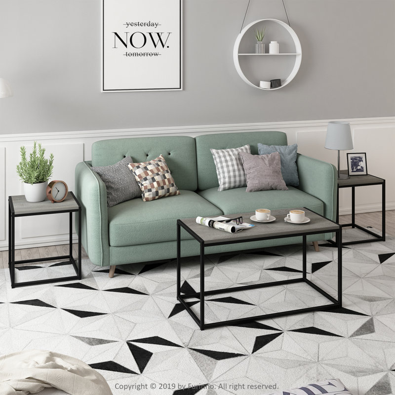 3 - Piece Living Room Table Set, French Oak Grey