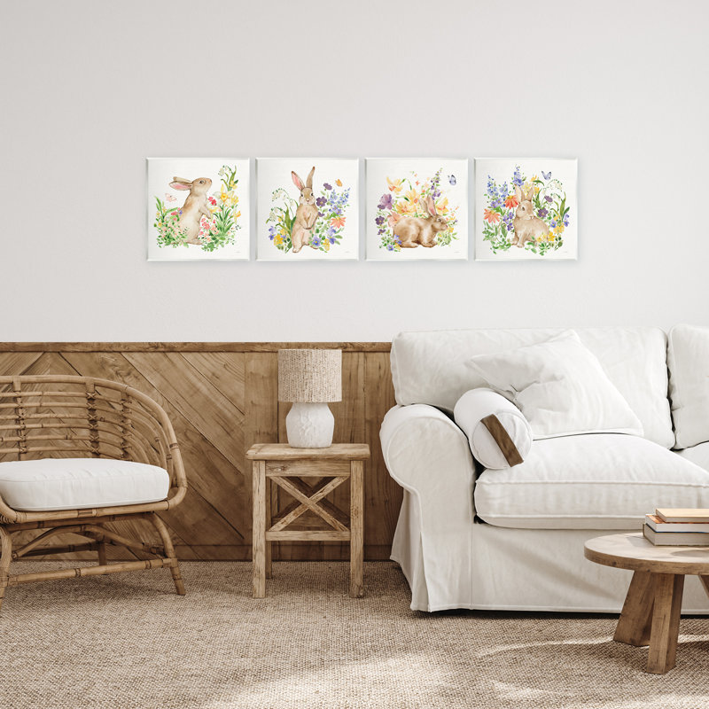 Ensemble de 4 plaques murales Celebrate Spring Floral, par Katrina Pete