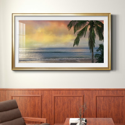 «Sunset Cove II», reproduction d'art encadrée de qualité supérieure, prête à être accrochée