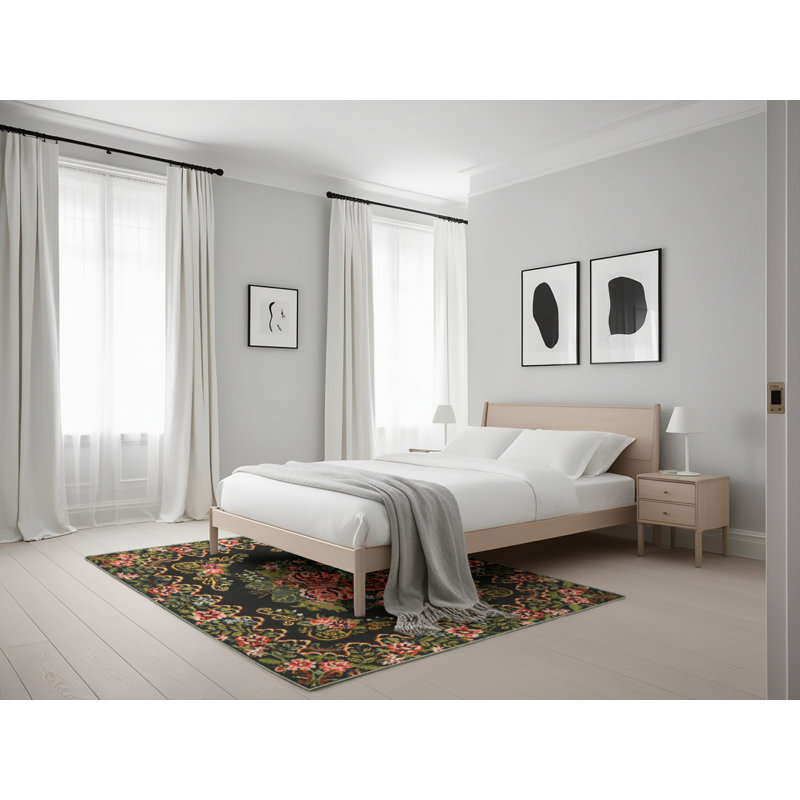 Floral Indoor Rug, Rectangle 5' x 7'
