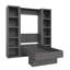 Lit escamotable Easy-Lift en grain de bois avec deux étagères-1059557240-1068038462