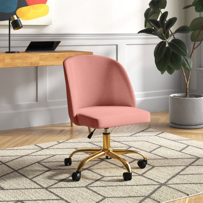 Velvet Office Chair, Pink