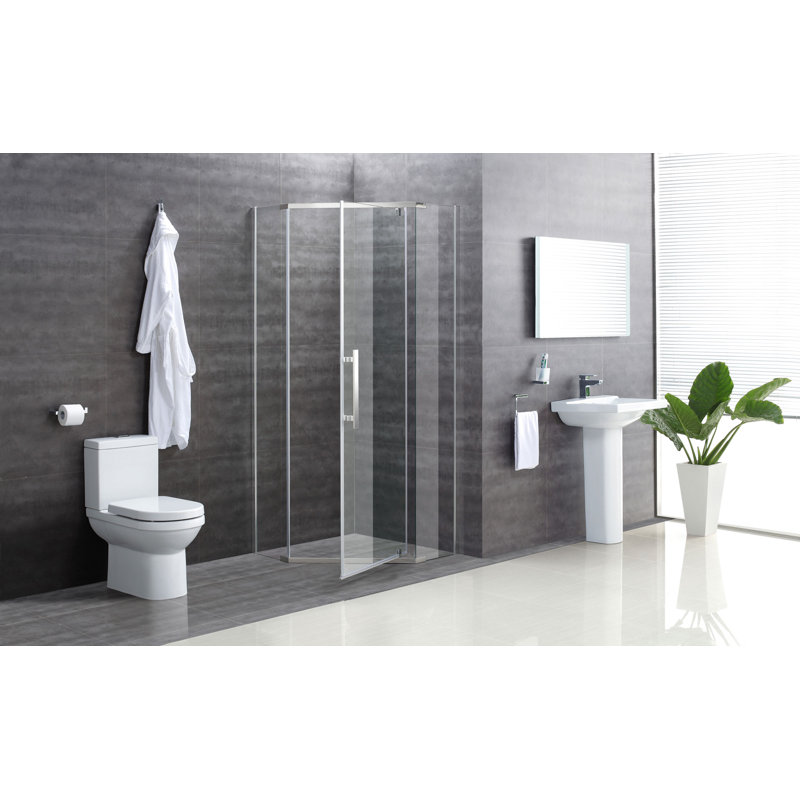  90cm W x 90cm D x 200cm H Square Pivot Shower Enclosure
