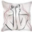 Ensemble de quatre coussins décoratifs en polyester faits à la main à fermeture à glissière abstraite noir et gris 18 po x 18 po
