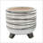 S/2 CERAMIC 6/8" FOOTED PLANTER, WHITE