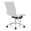 Fauteuil de bureau pivotant en cuir synthétique blanc mi-dossier avec base chromée-1918247245-1996531099