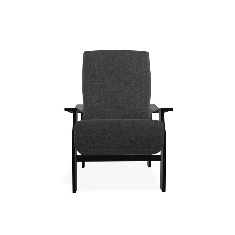 St. Catherine Marine Grade Polymer Deep Seating Cushion Arm Chair, Black, Sensory Granite