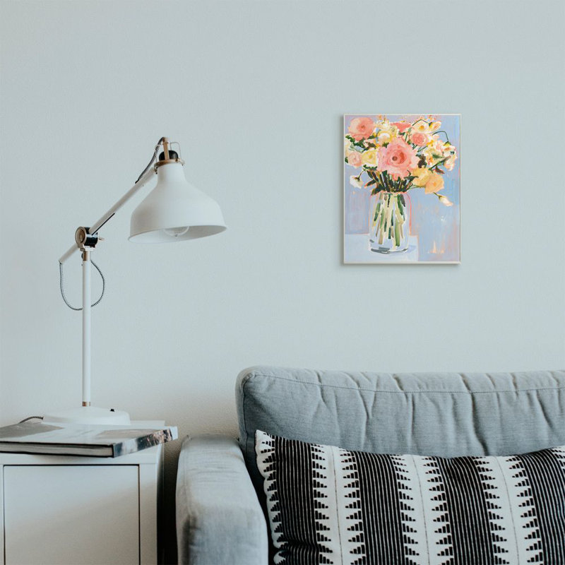 Fleurs de printemps pastel chic bouquet de fleurs par Victoria Borges-impression d’art graphique sur bois, Plaque murale