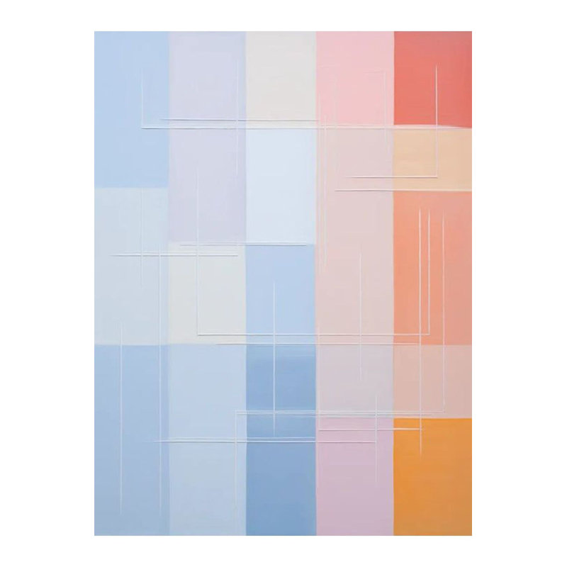 Tapis décoratif moderne à motif géométrique pastel, Tapis de couloir 3 pi 3 po x 6 pi 7 po inclus