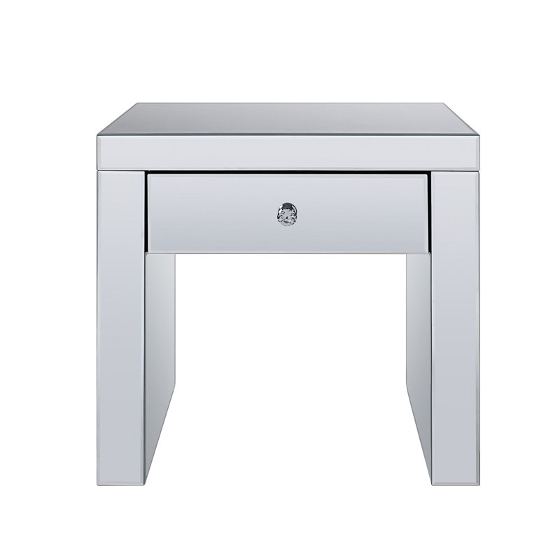 Table de bout miroitante en faux diamants