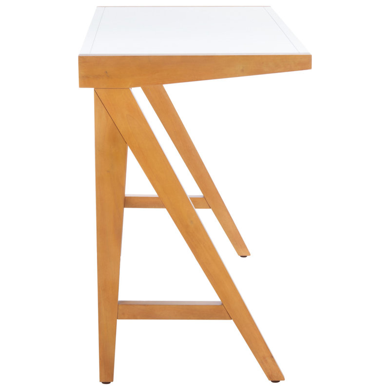 Millhouse Solid Wood Writing Desk, White/Brown