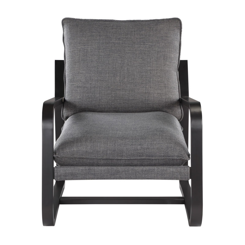 Chaise Sling revêtue de tissu avec structure en métal, Gris anthracite