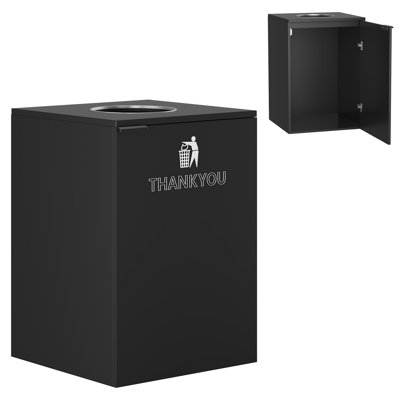 Armoire à poubelle de 120 litres avec porte à charnières, grande capacité et finition contrastée. Parfait pour la cuisine, le garde-manger, le garage et la buanderie.