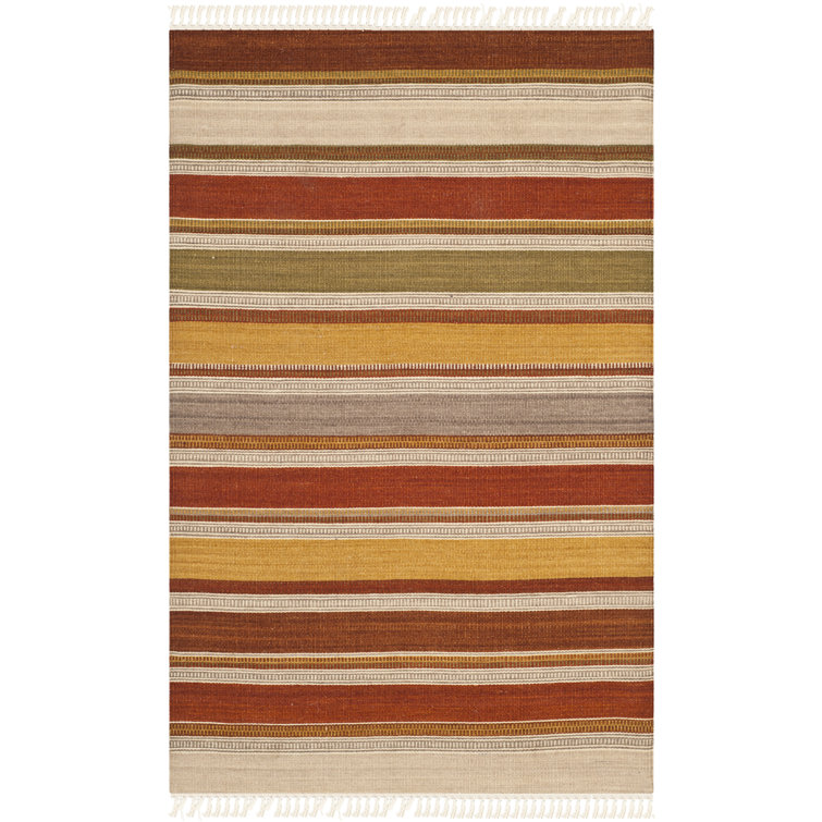 Striped Kilim Hand Woven Striped Indoor/Outdoor Rug