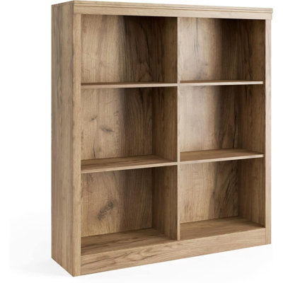 Étagère de rangement à 6 cubes, bibliothèque de 53 po de hauteur avec conception anti-basculement, tablette en bois robuste pour le salon, la chambre à coucher et le bureau personnel (chêne Sedwish)
