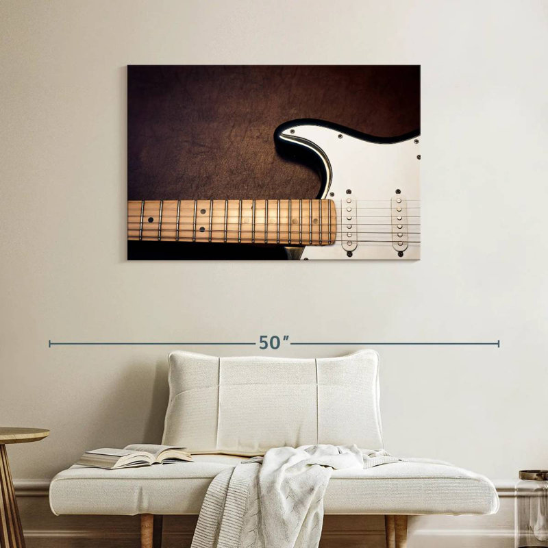 Abarca White Electric Guitar, 26" H x 39" W