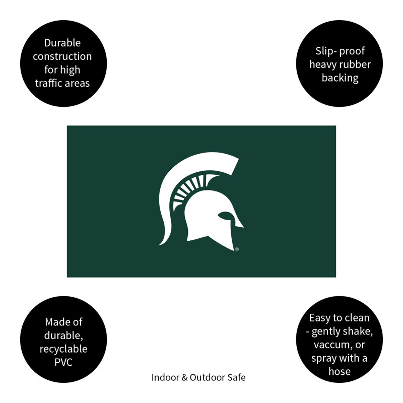 Tapis polychrome en PVC, 16 po x 28 po, Michigan State University