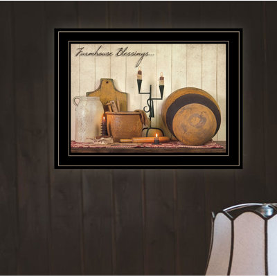 «Farmhouse Blessings», art mural encadré pour le salon et la maison par Susie Boyer