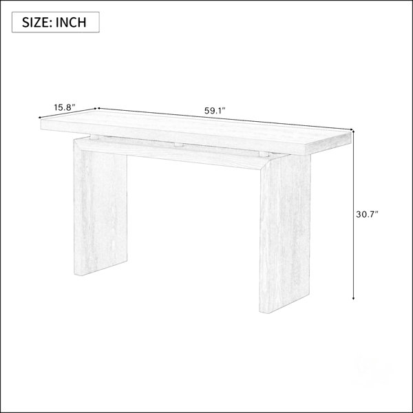 Ivy Bronx Uniquely Designed Ash Veneer Console Table With Modern Simple ...