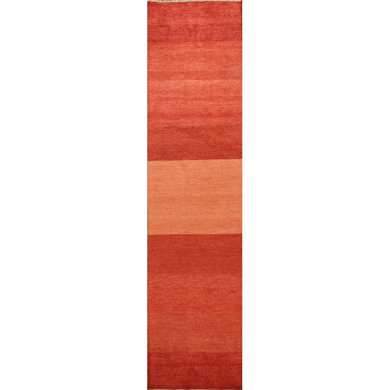 Tapis de couloir unique en laine noué à la main 2 pi 6 po x 12 pi 2 po New Age