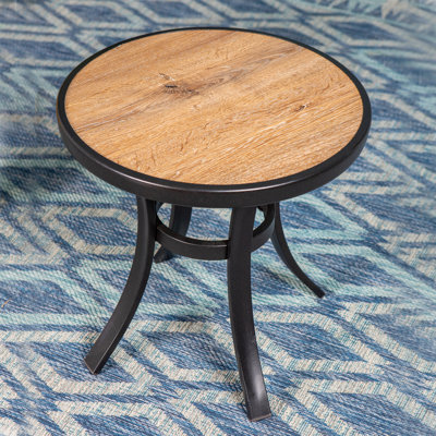 Birmadevi 19" W Weather-Resistant Metal Round Outdoor Dining Table