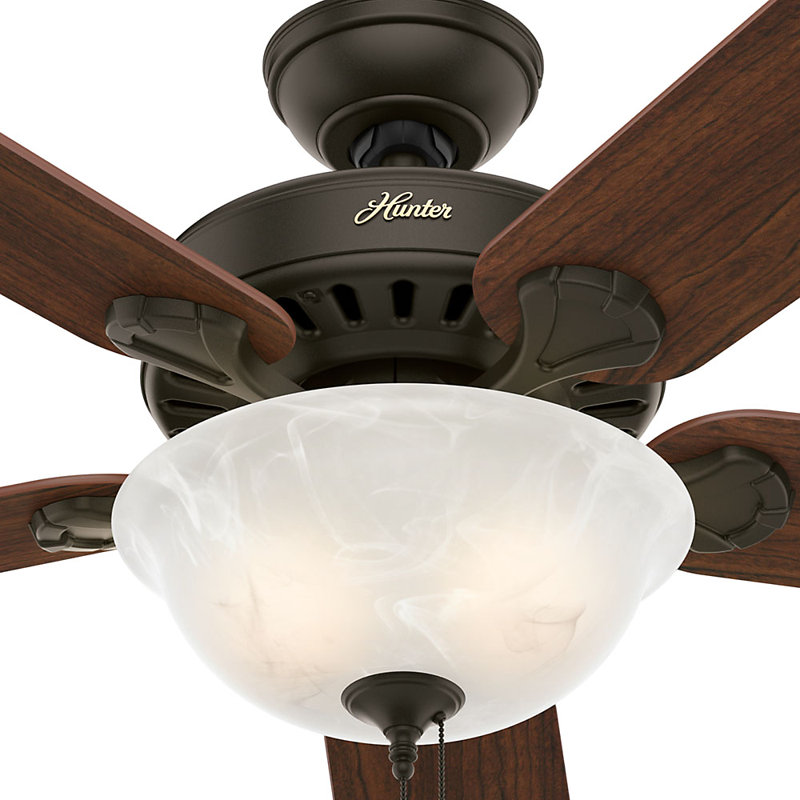 New Bronze 52" Ceiling Fan with Cherry/Oak Reversible Blades and LED Light