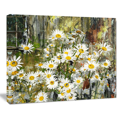 « marguerites floral under the window », reproduction d’art sur toile tendue