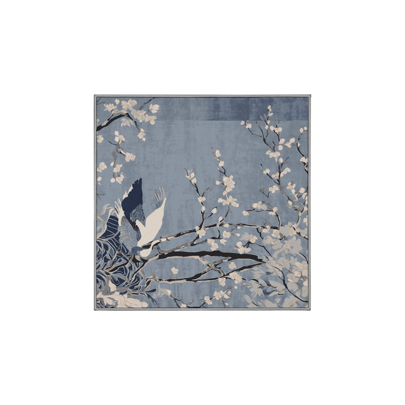Machine Washable Gray Area Rug, Square 8'
