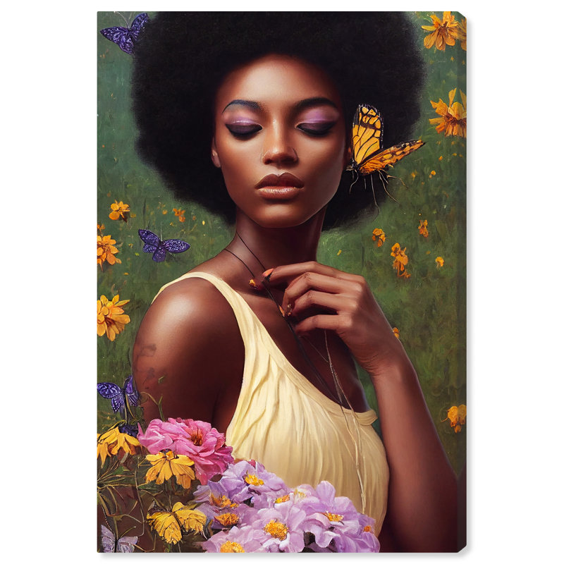 «Dillingham Ebony Floral Wings», reproduction sur toile, H 24 po x l 16 po x P 0,8 po